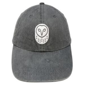 Adams Baseball Cap Gray One Size Leather Strapback Owl Logo Samsara Hat